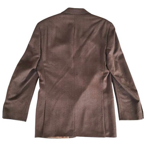 Michael Kors Men's Brown With Blue Stripe Wool Blazer Jacket Size 38R - Picture 2 of 13